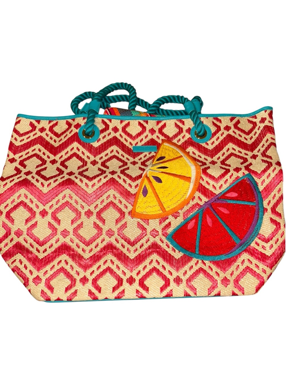 Vera Bradley Pink & Cream Citrus Patch Tote